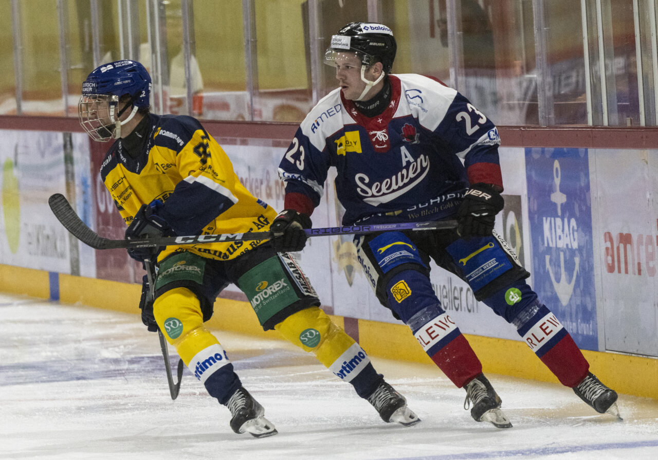 Mika Burkhalter (rechts), der momentan beste Seebner Scorer, wird auch in Frauenfeld eine feine Klinge (Stock) führen.